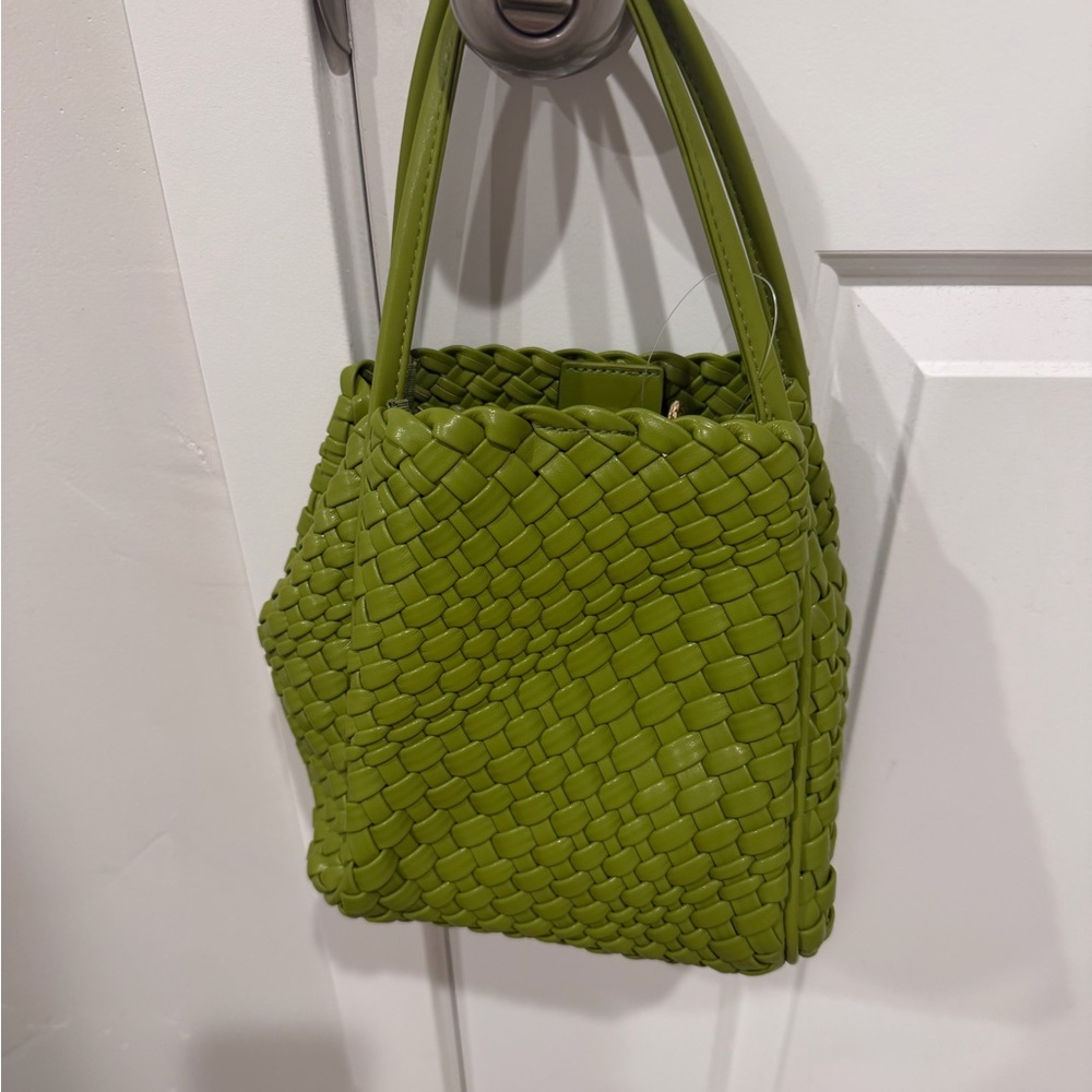 Anthropologie Olive Woven Shoulder Bag